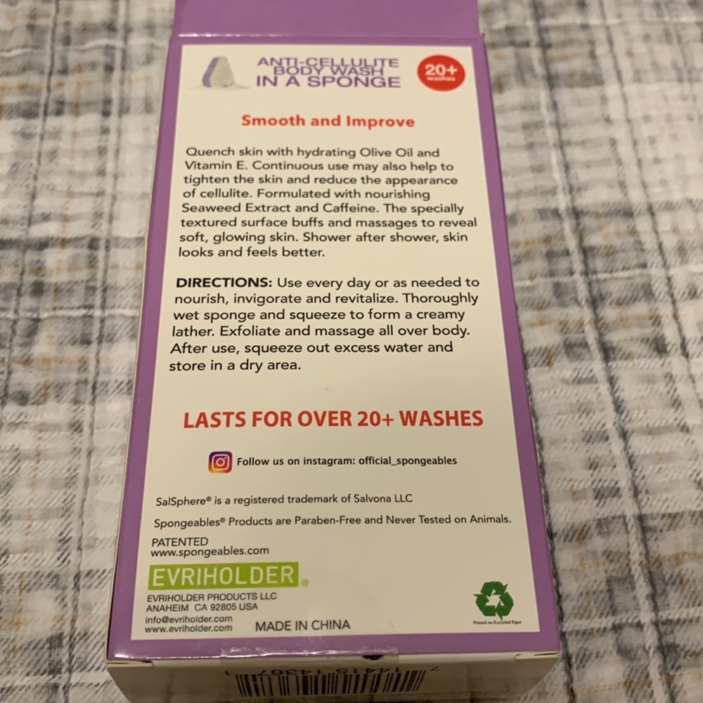 Spongeables anti-cellulite body wash in a sponge - Picture 2 of 4